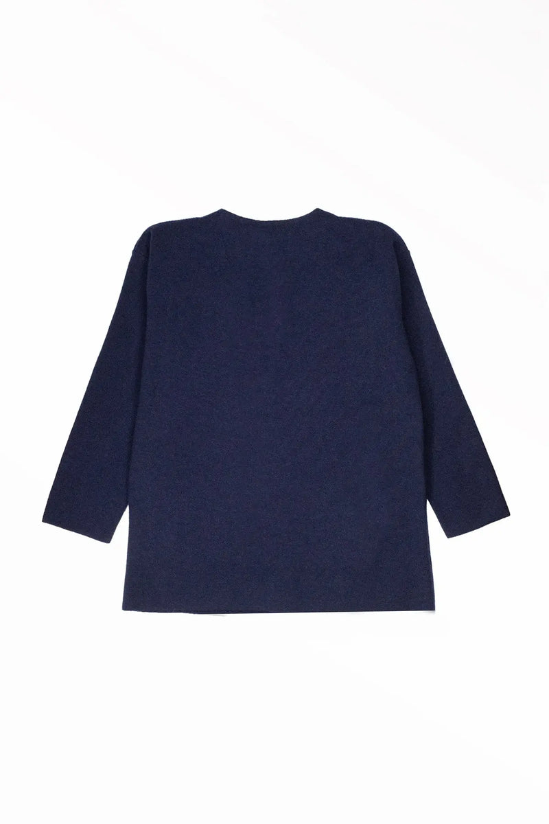 Lacivert Cepleri Düğmeli Kadın Ceket