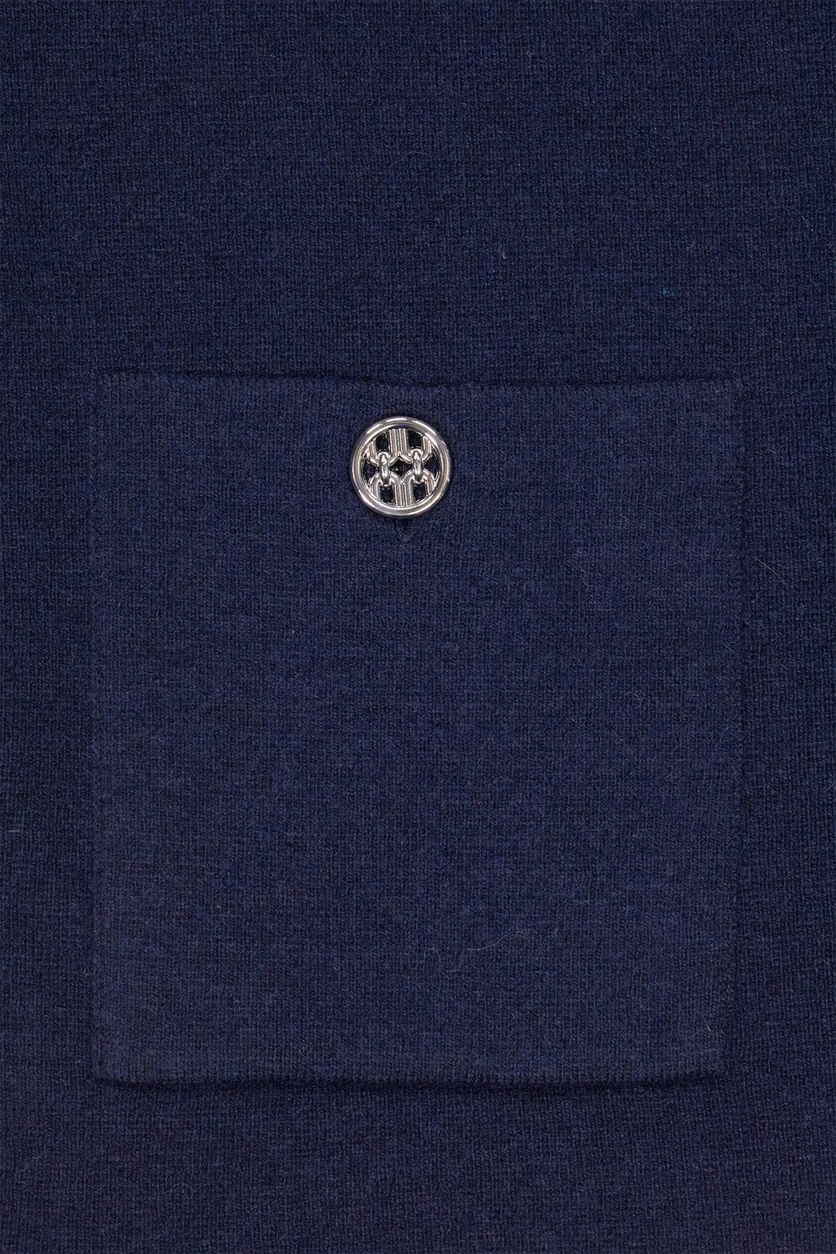 Lacivert Cepleri Düğmeli Kadın Ceket  Mısırlı 1951