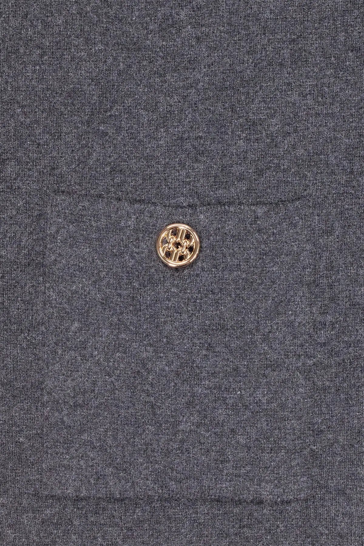 Koyu Gri Cepleri Düğmeli Kadın Ceket  Mısırlı 1951