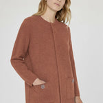 Kahverengi Cepleri Düğmeli Kadın Ceket  Mısırlı 1951