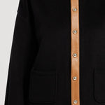 Siyah Amber Deri Detaylı Kadın Ceket  Mısırlı 1951