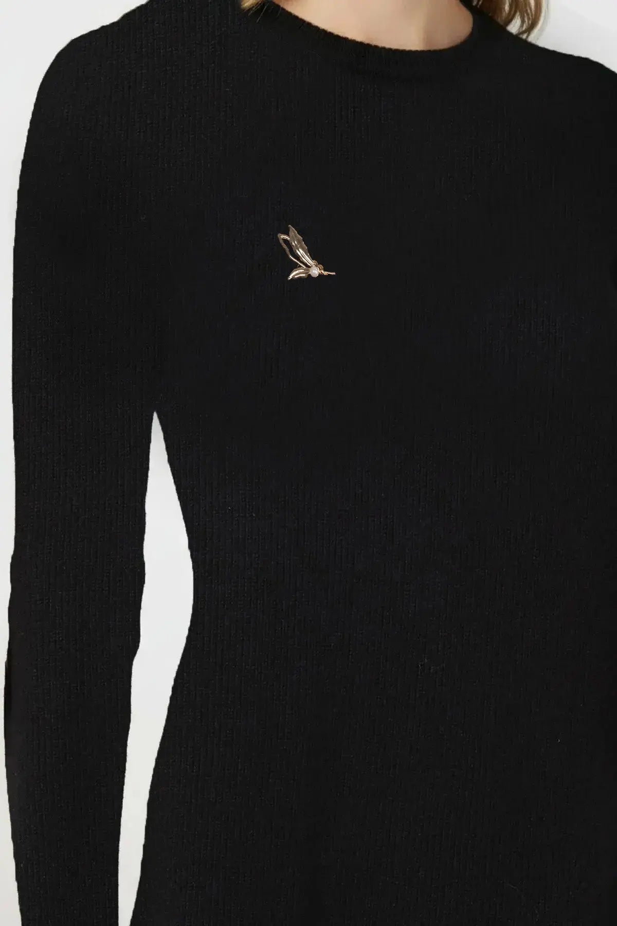 Siyah Selanik Örgü Uzun Elbise  Mısırlı 1951