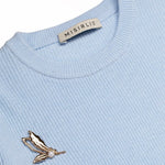 Bebe Mavi Selanik Örgü Uzun Elbise  Mısırlı 1951