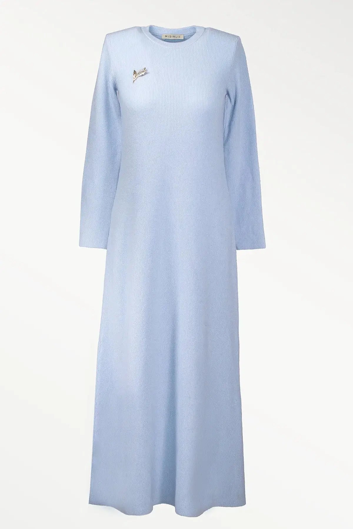 Bebe Mavi Selanik Örgü Uzun Elbise  Mısırlı 1951