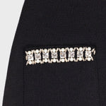 Siyah Cepleri Taş İşlemeli Midi Etek  Mısırlı 1951