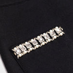 Siyah Cepleri Taş İşlemeli Midi Etek  Mısırlı 1951