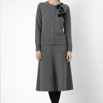 Gri Kırçıllı Midi Boy Etek - Mısırlı 1951