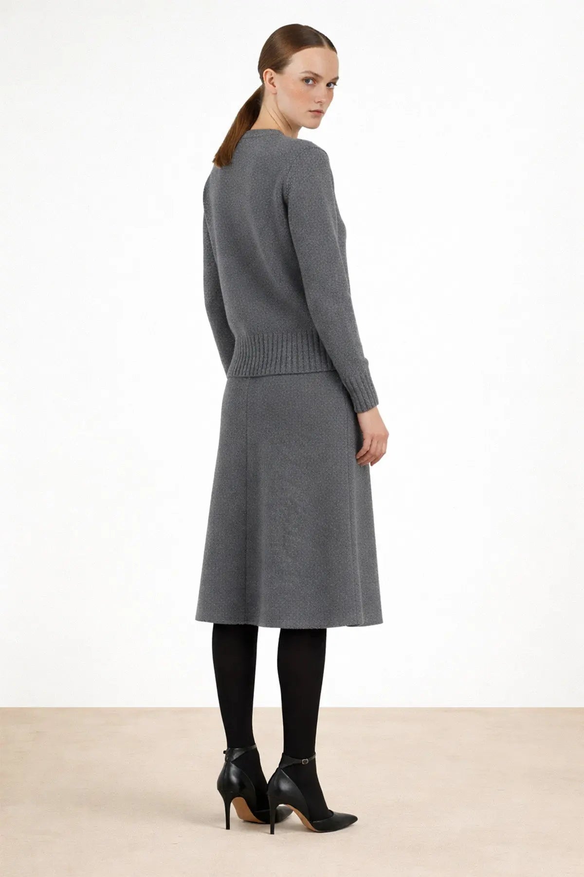 Gri Kırçıllı Midi Boy Etek - Mısırlı 1951