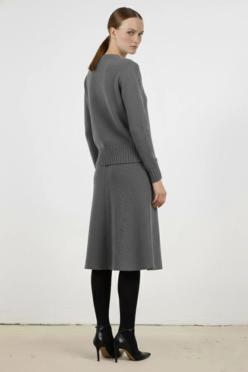 Gri Kırçıllı Midi Boy Etek  Mısırlı 1951