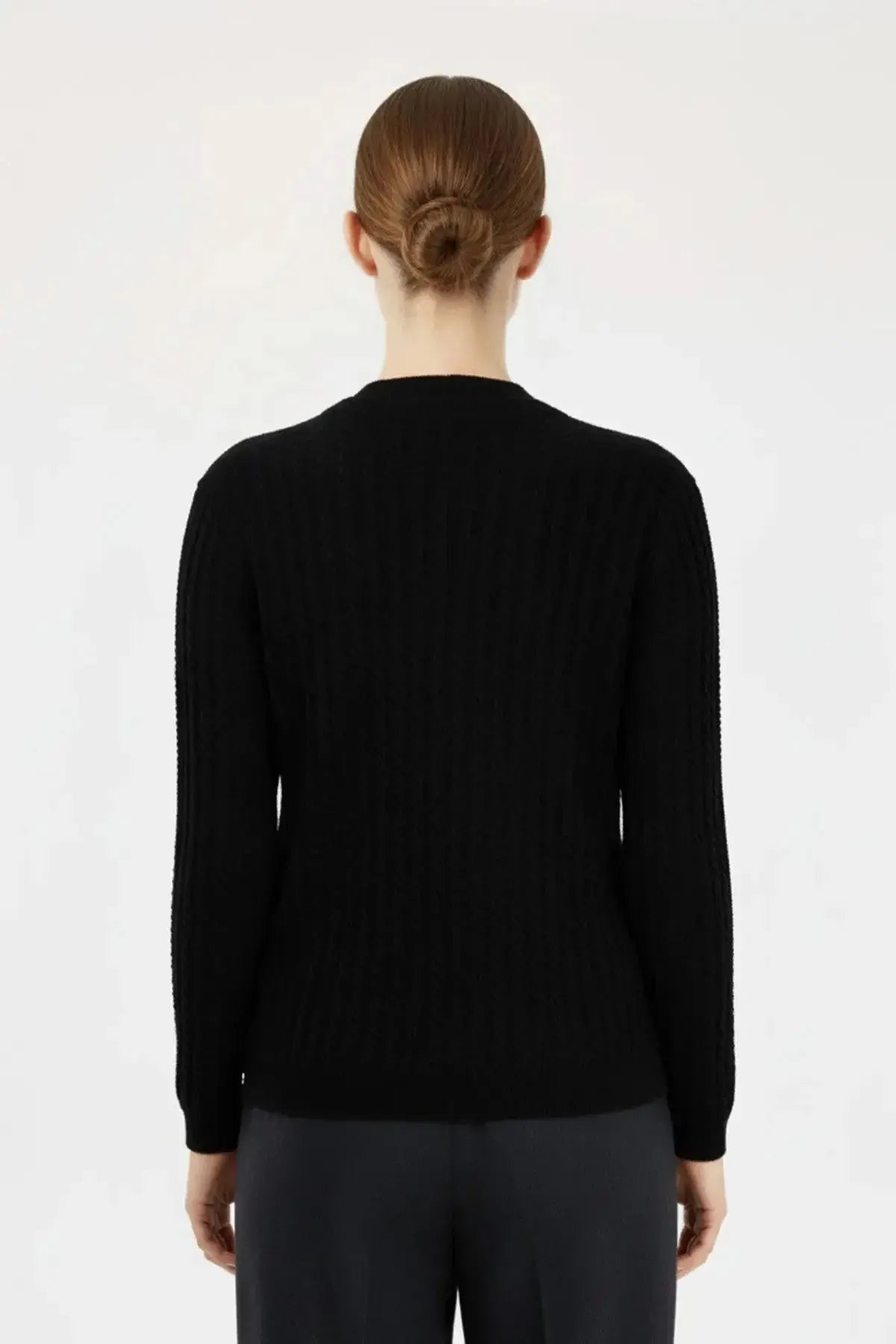 Siyah Örgü Desenli Kadın Hırka - Mısırlı 1951