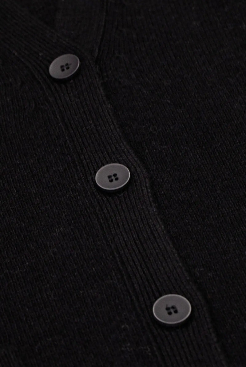 Siyah Düğmeli Midi Kadın Hırka