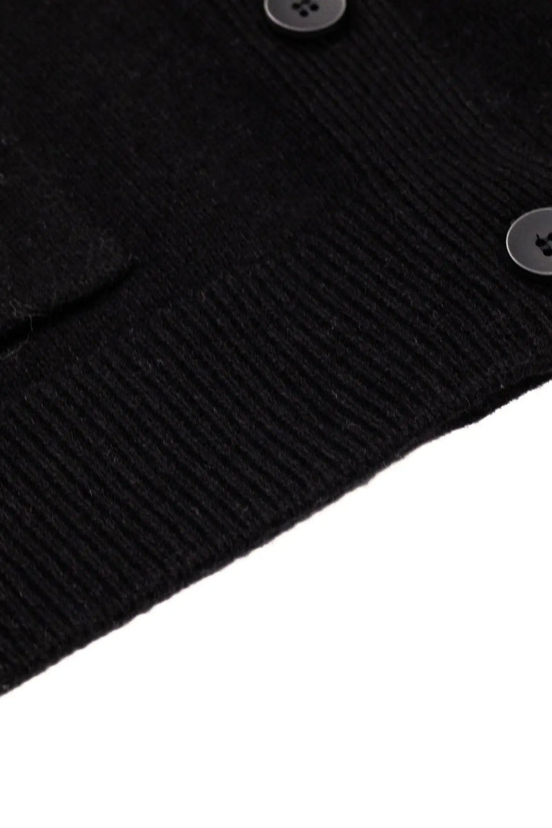 Siyah Düğmeli Midi Kadın Hırka