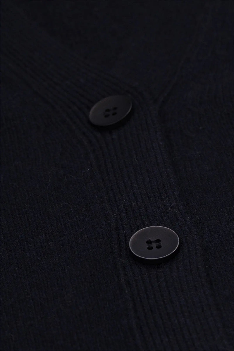 Lacivert Düğmeli Midi Kadın Hırka  Mısırlı 1951