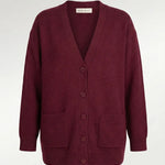 Mürdüm Düğmeli Midi Kadın Hırka  Mısırlı 1951