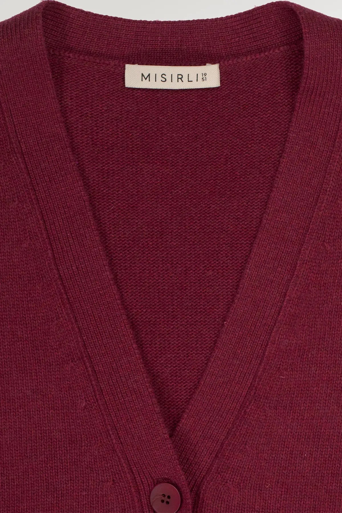 Mürdüm Düğmeli Midi Kadın Hırka  Mısırlı 1951