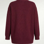 Mürdüm Düğmeli Midi Kadın Hırka  Mısırlı 1951