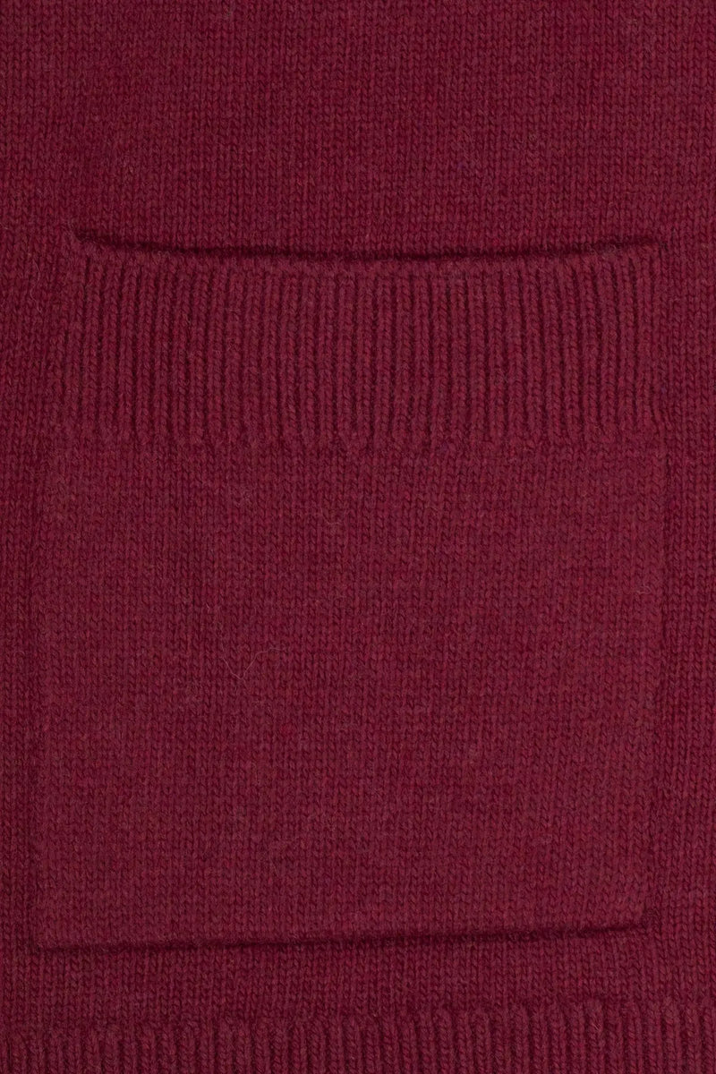 Mürdüm Düğmeli Midi Kadın Hırka