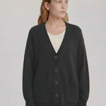 Koyu Gri Düğmeli Midi Kadın Hırka  Mısırlı 1951