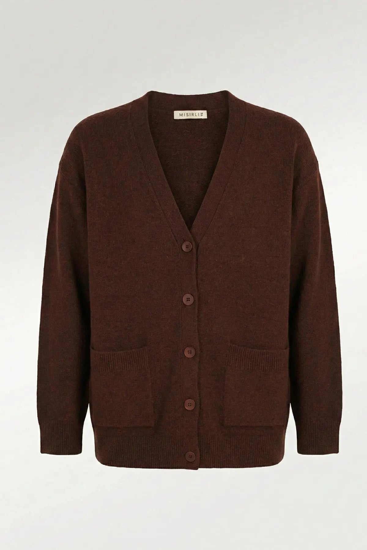 Kahverengi Düğmeli Midi Kadın Hırka  Mısırlı 1951