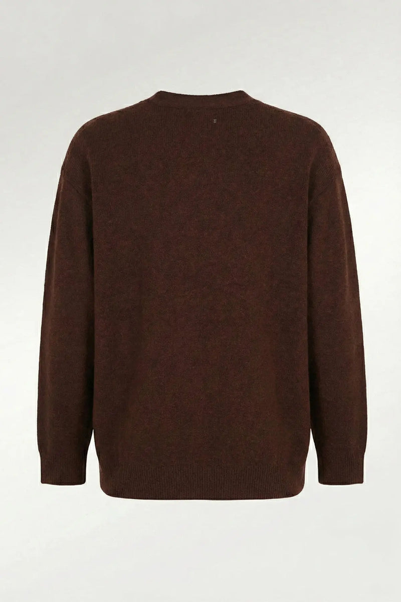 Kahverengi Düğmeli Midi Kadın Hırka