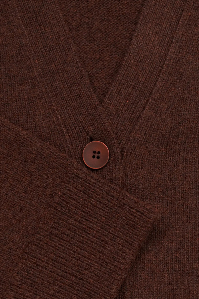 Kahverengi Düğmeli Midi Kadın Hırka