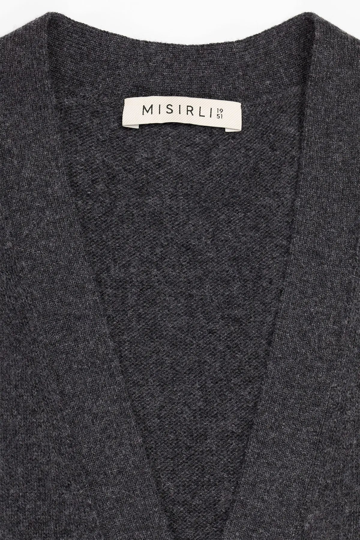 Koyu Gri Zincir Aksesuarlı Kadın Hırka  Mısırlı 1951