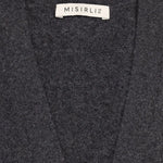 Koyu Gri Zincir Aksesuarlı Kadın Hırka  Mısırlı 1951