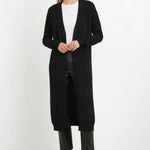 Siyah Boydan Düğmeli Uzun Kadın Hırka - Mısırlı 1951