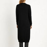 Siyah Boydan Düğmeli Uzun Kadın Hırka - Mısırlı 1951