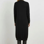 Siyah Boydan Düğmeli Uzun Kadın Hırka  Mısırlı 1951