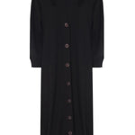 Siyah Boydan Düğmeli Uzun Kadın Hırka  Mısırlı 1951