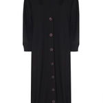 Siyah Boydan Düğmeli Uzun Kadın Hırka - Mısırlı 1951