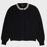 Siyah Yakası Taş İşlemeli Kadın Hırka  Mısırlı 1951