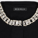 Siyah Yakası Taş İşlemeli Kadın Hırka  Mısırlı 1951