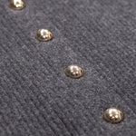 Koyu Gri Metal Düğmeli Kadın Hırka  Mısırlı 1951