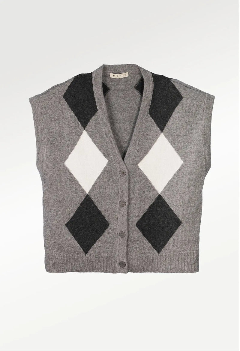 Multicolor Baklava Desenli Kadın Süveter  Mısırlı 1951