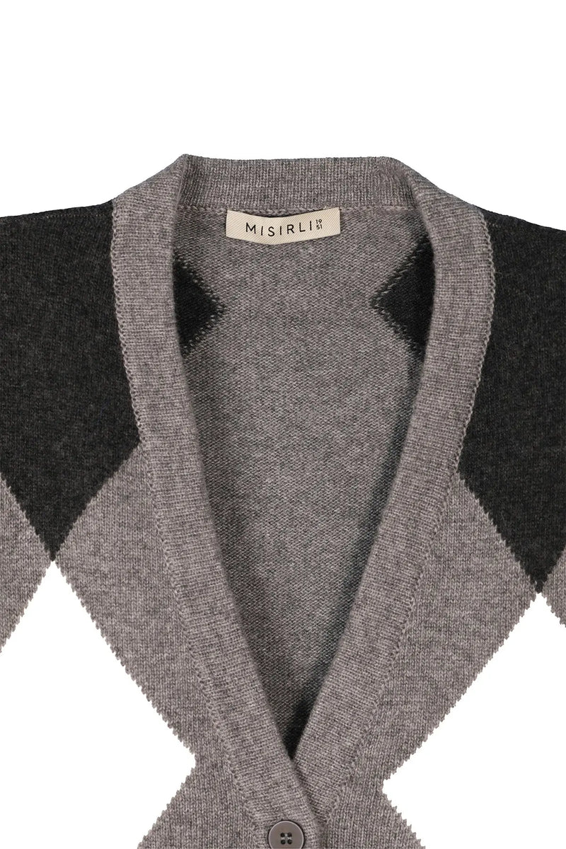 Multicolor Baklava Desenli Kadın Süveter  Mısırlı 1951