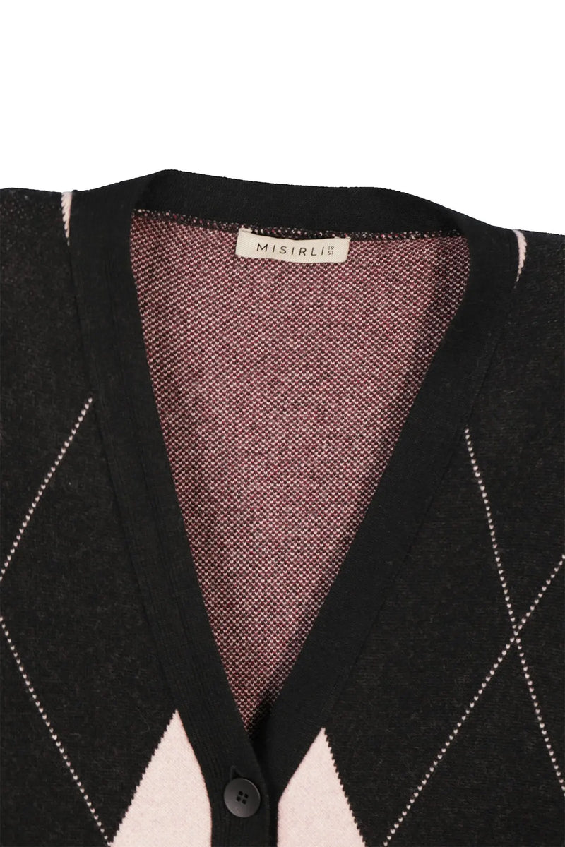 Multicolor Baklava Desenli Kadın Hırka  Mısırlı 1951