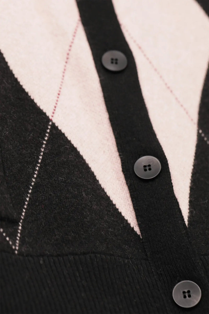 Multicolor Baklava Desenli Kadın Hırka