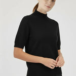 Siyah Yarım Boğazlı Kısa Kollu Kadın Kazak  Mısırlı 1951