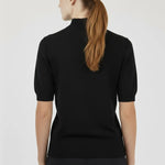 Siyah Yarım Boğazlı Kısa Kollu Kadın Kazak  Mısırlı 1951