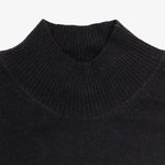 Siyah Yarım Boğazlı Kısa Kollu Kadın Kazak  Mısırlı 1951