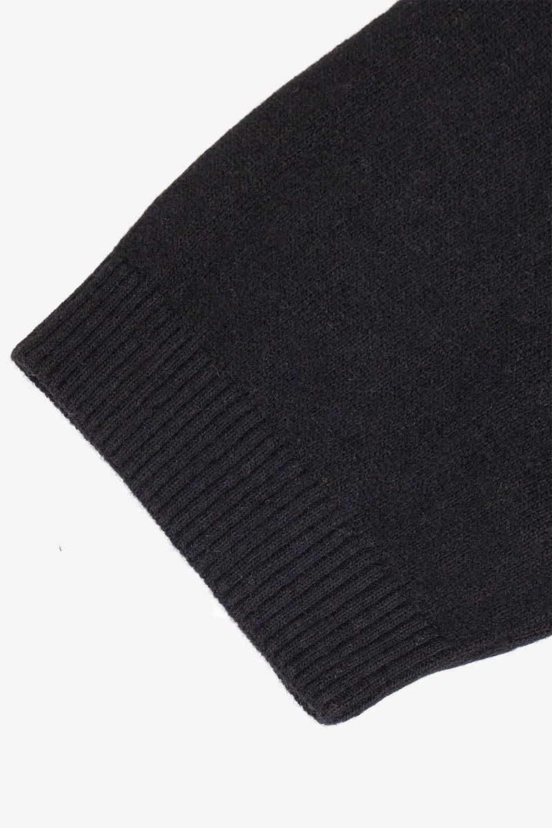 Siyah Yarım Boğazlı Kısa Kollu Kadın Kazak