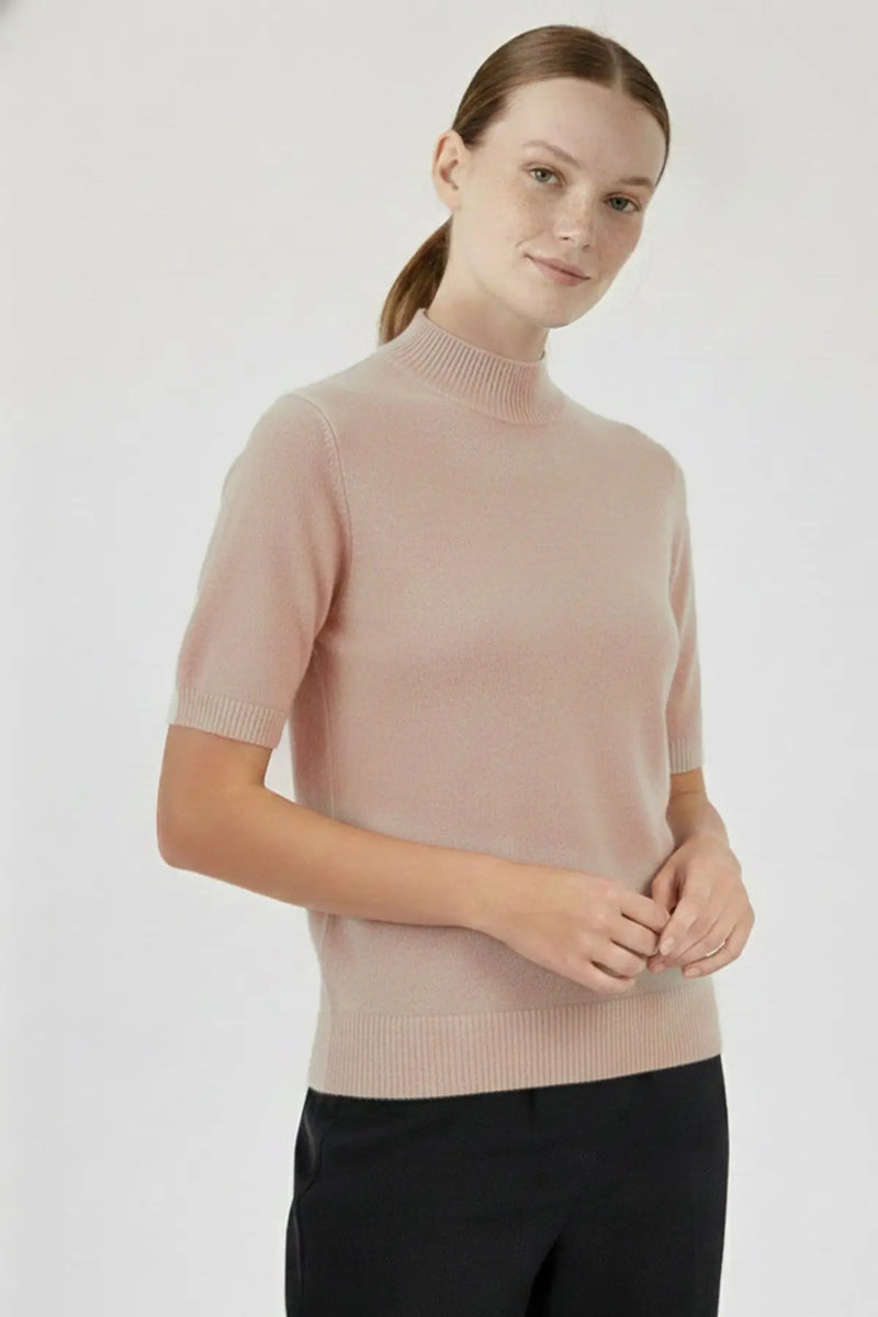 Camel Yarım Boğazlı Kısa Kollu Kadın Kazak  Mısırlı 1951