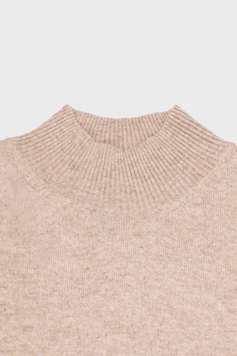 Camel Yarım Boğazlı Kısa Kollu Kadın Kazak  Mısırlı 1951