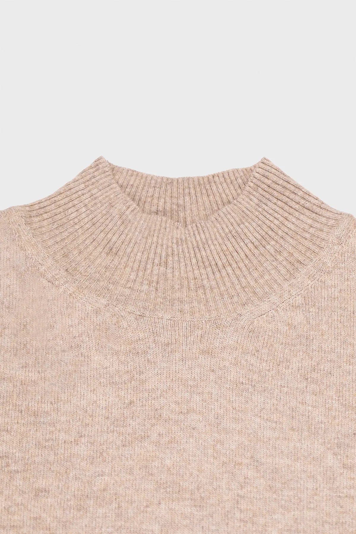 Camel Yarım Boğazlı Kısa Kollu Kadın Kazak - Mısırlı 1951