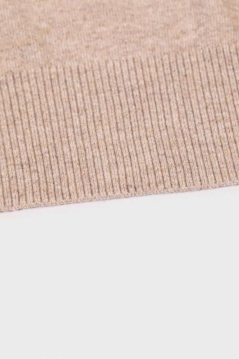 Camel Yarım Boğazlı Kısa Kollu Kadın Kazak