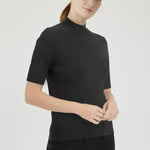 Koyu Gri Yarım Boğazlı Kısa Kollu Kadın Kazak  Mısırlı 1951