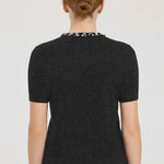 Koyu Gri Taş ve Boncuk İşlemeli Kadın Kazak  Mısırlı 1951