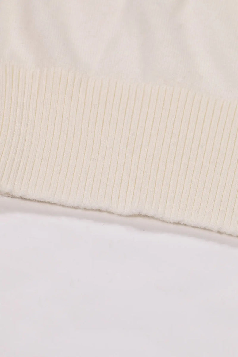 Ekru Yakası İnci Detaylı Kadın Kazak  Mısırlı 1951